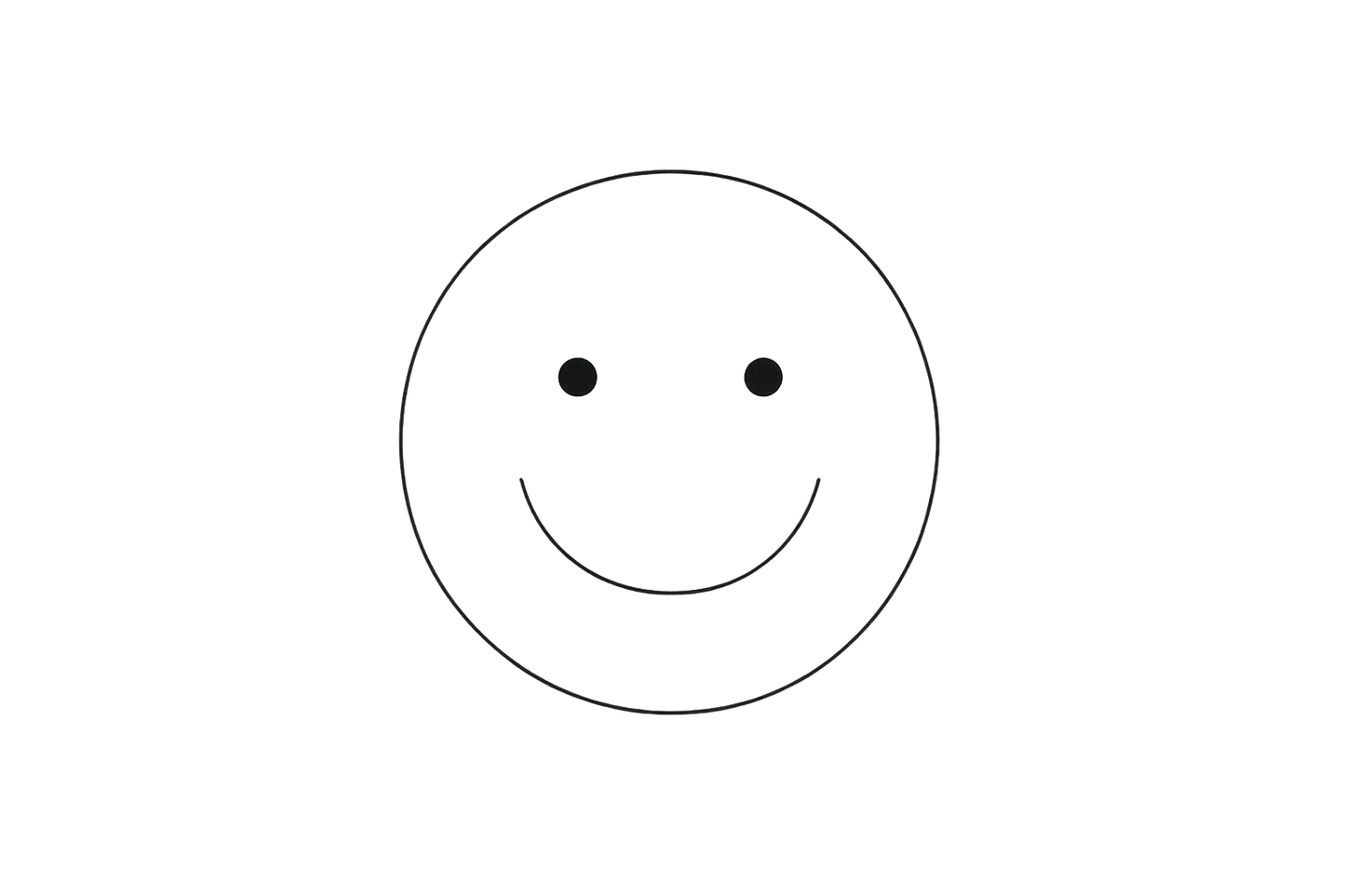 same smiley face only black no background and thin lines